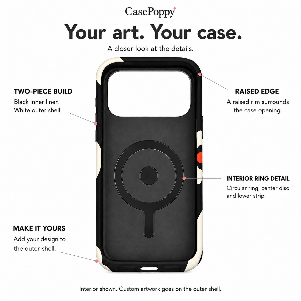 Noir Poppy | Minimal Floral Phone Case