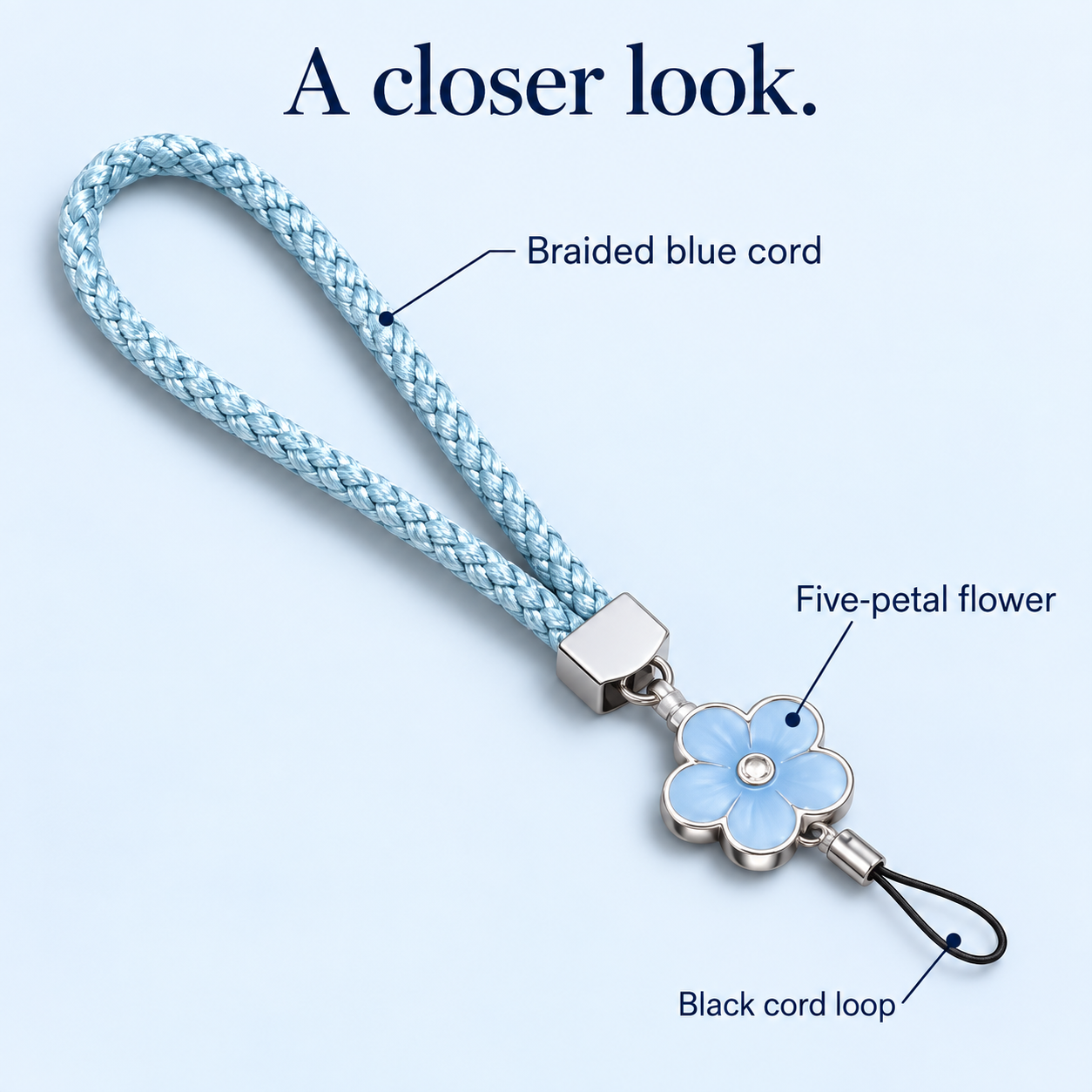 Blue Bloom | Flower Phone Wrist Strap