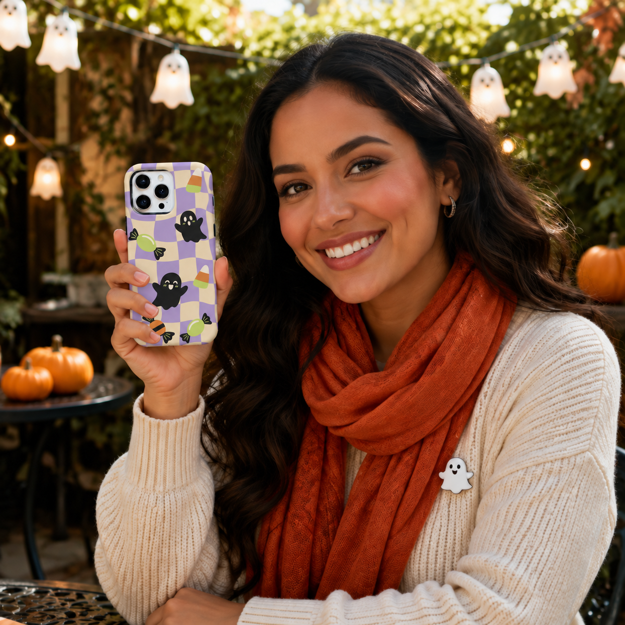 Candy Haunt | Checkerboard Ghost Phone Case