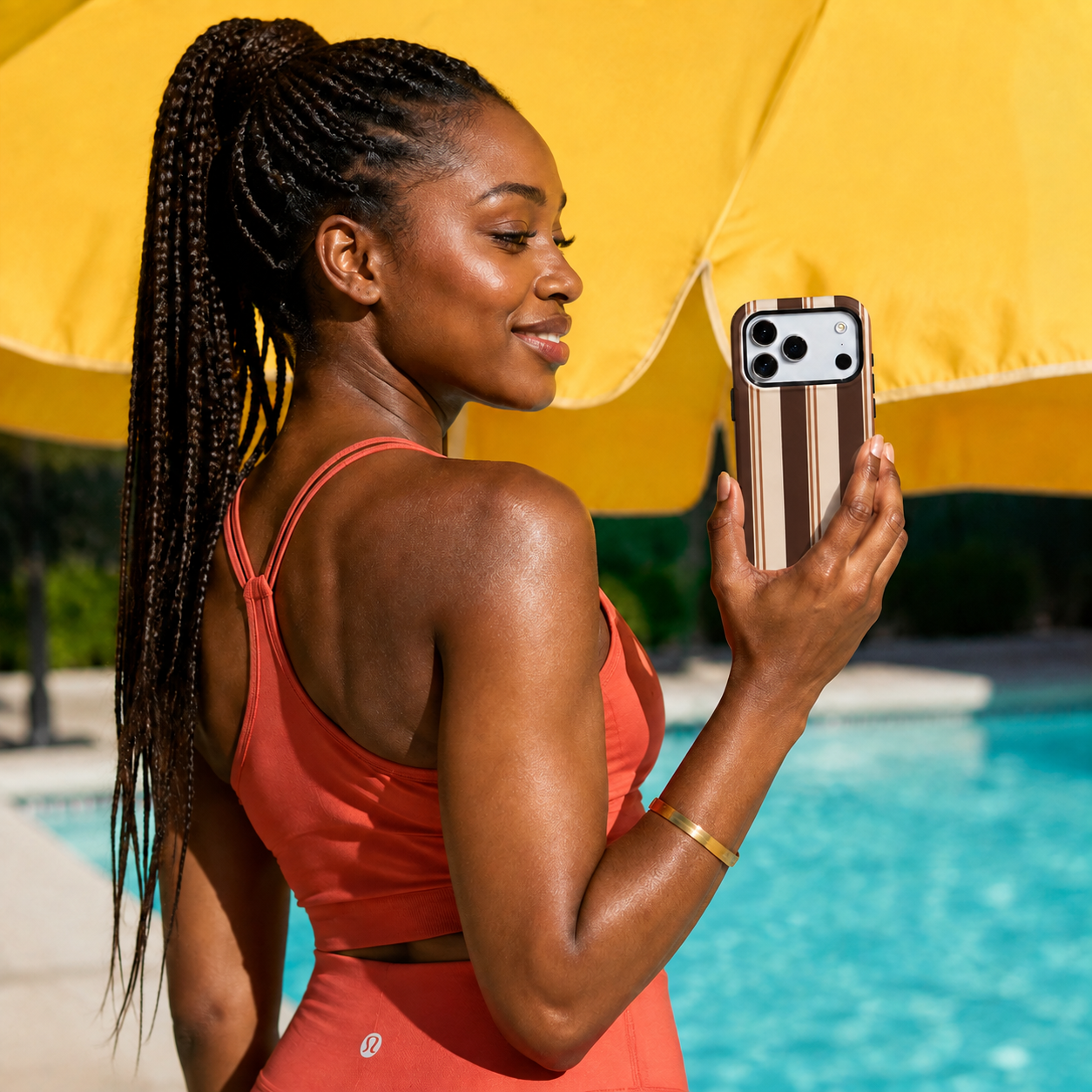 Cocoa Lines | Brown Retro Stripe Phone Case