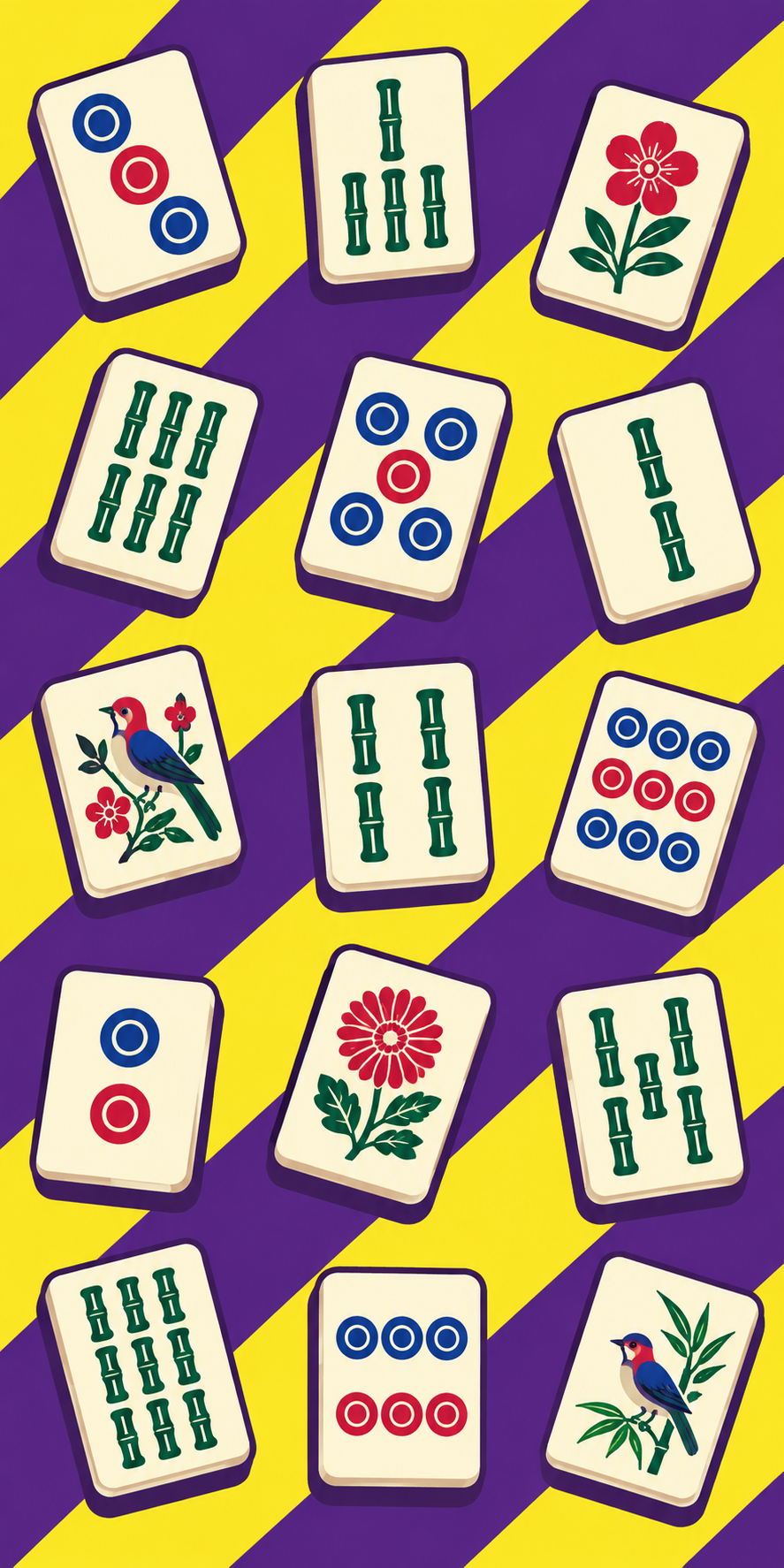 Tile Scatter | Purple & Yellow Mahjong Phone Case — view 15