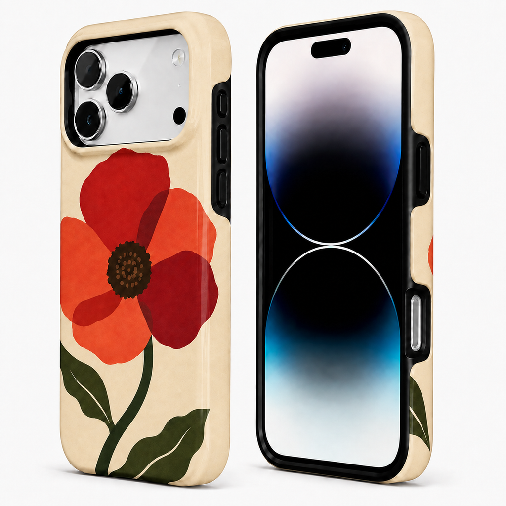 Poppy Flame | Red Floral Phone Case