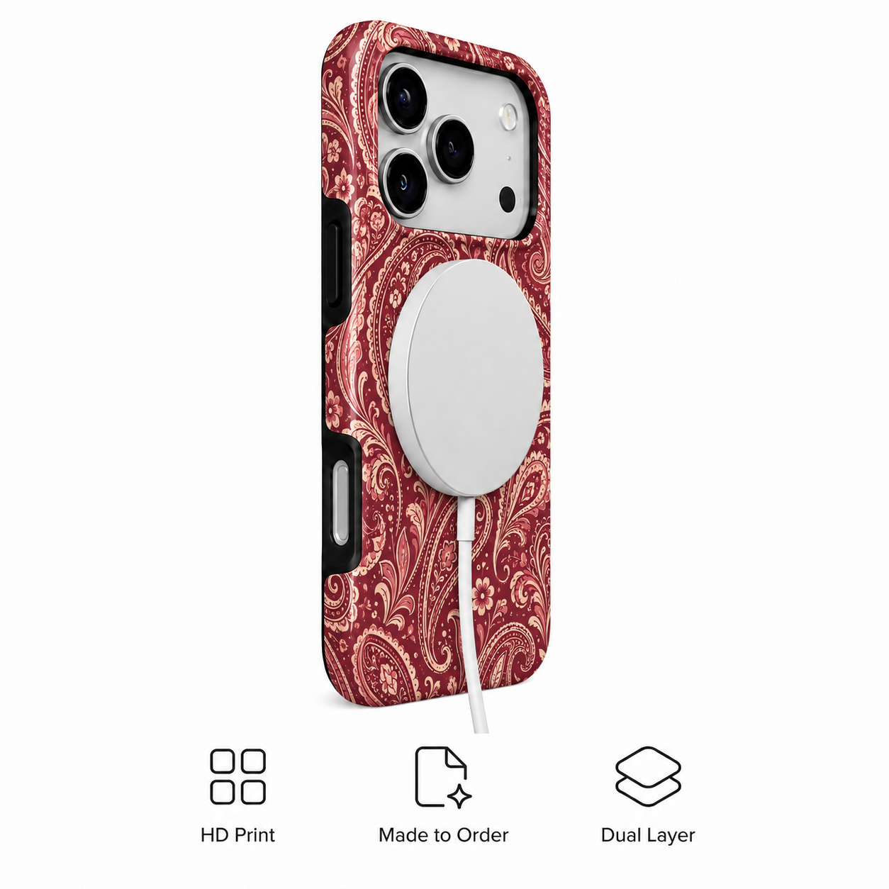Merlot Paisley | Burgundy Botanical Phone Case