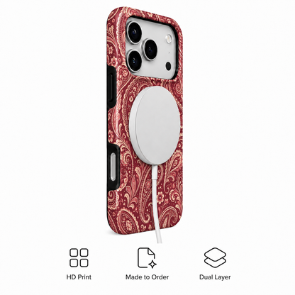 Merlot Paisley | Burgundy Botanical Phone Case