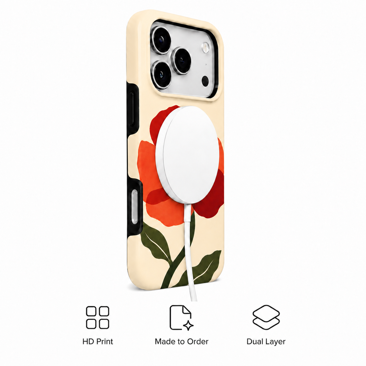Poppy Flame | Red Floral Phone Case