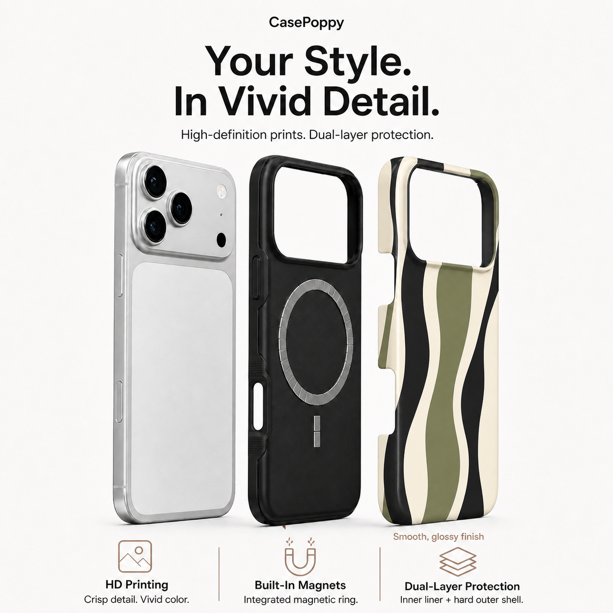 Olive Current | Olive Wavy Stripe Phone Case