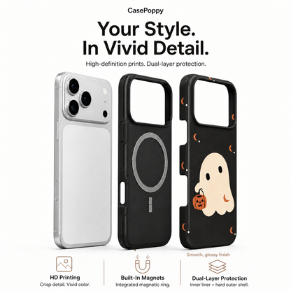 Moonlit Treat | Ghost & Pumpkin Phone Case