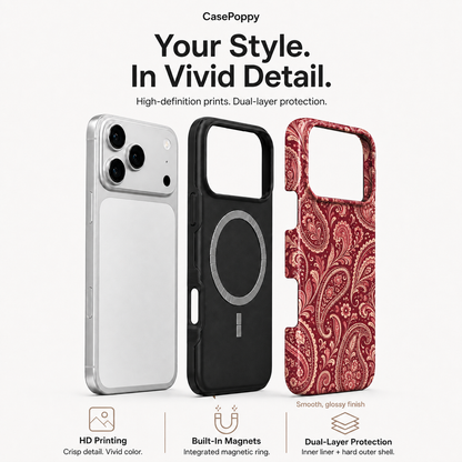 Merlot Paisley | Burgundy Botanical Phone Case