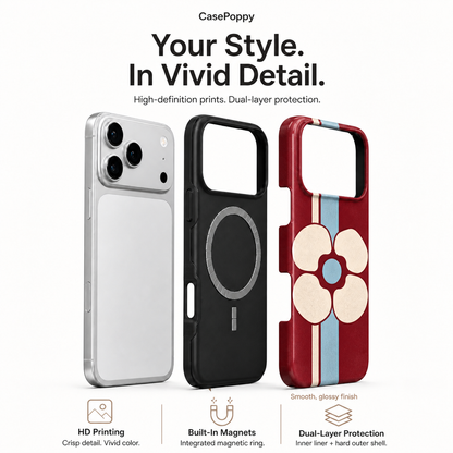 Cabernet Bloom | Retro Floral Stripe Phone Case