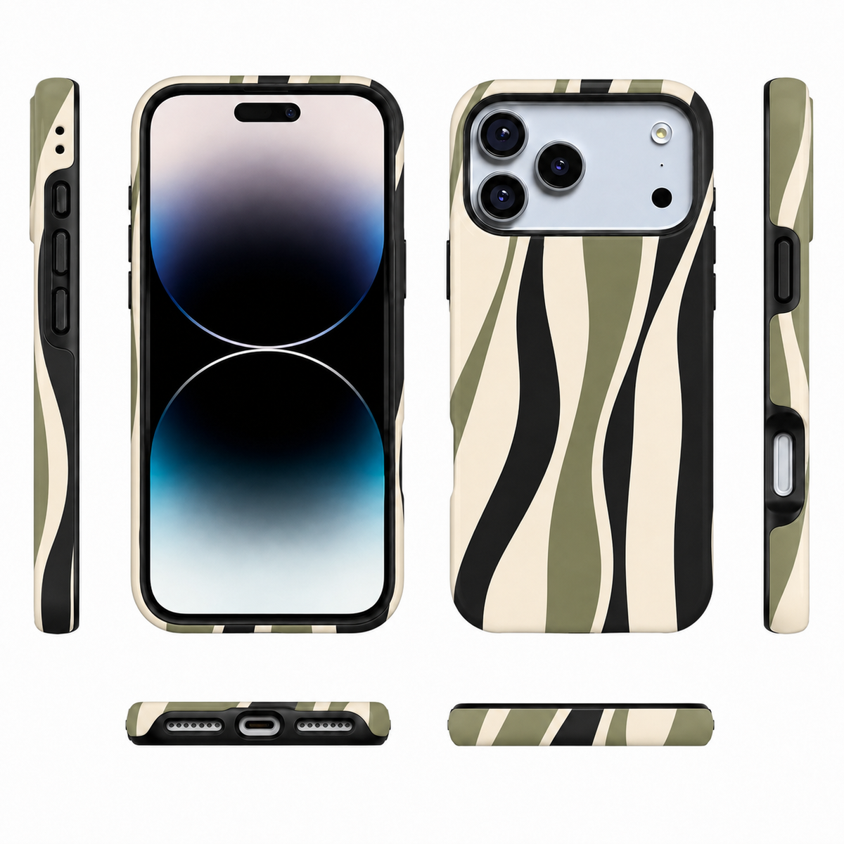 Olive Current | Olive Wavy Stripe Phone Case