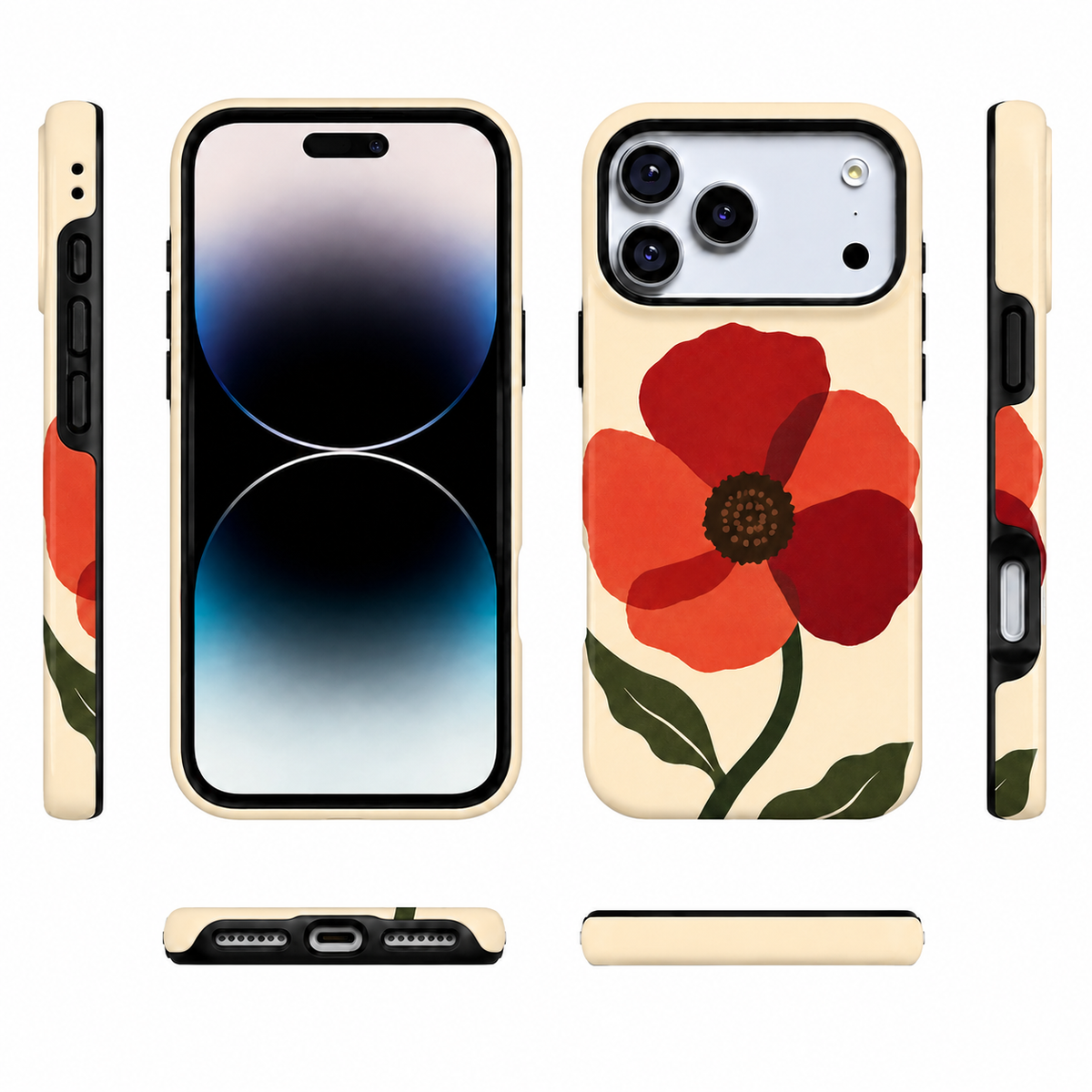Poppy Flame | Red Floral Phone Case