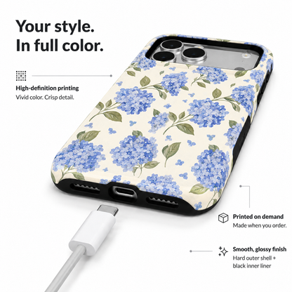 Blue Reverie | Watercolor Hydrangea Phone Case