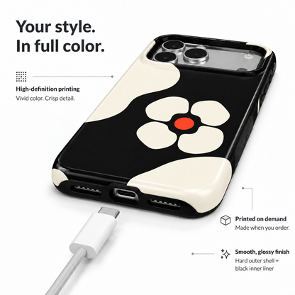 Noir Poppy | Minimal Floral Phone Case
