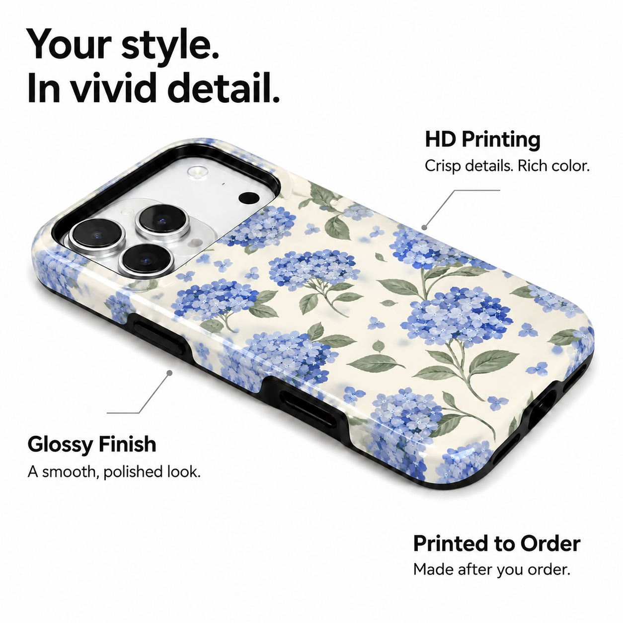 Blue Reverie | Watercolor Hydrangea Phone Case
