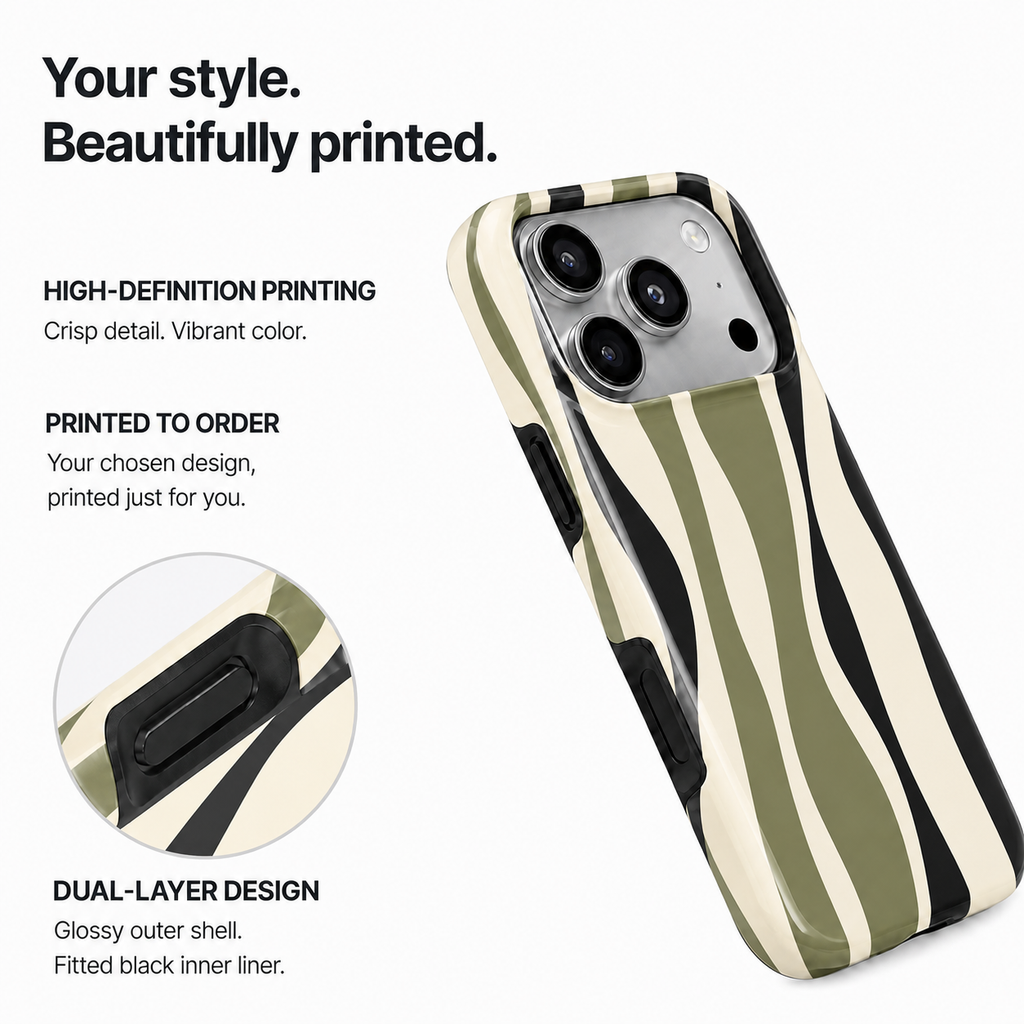 Olive Current | Olive Wavy Stripe Phone Case