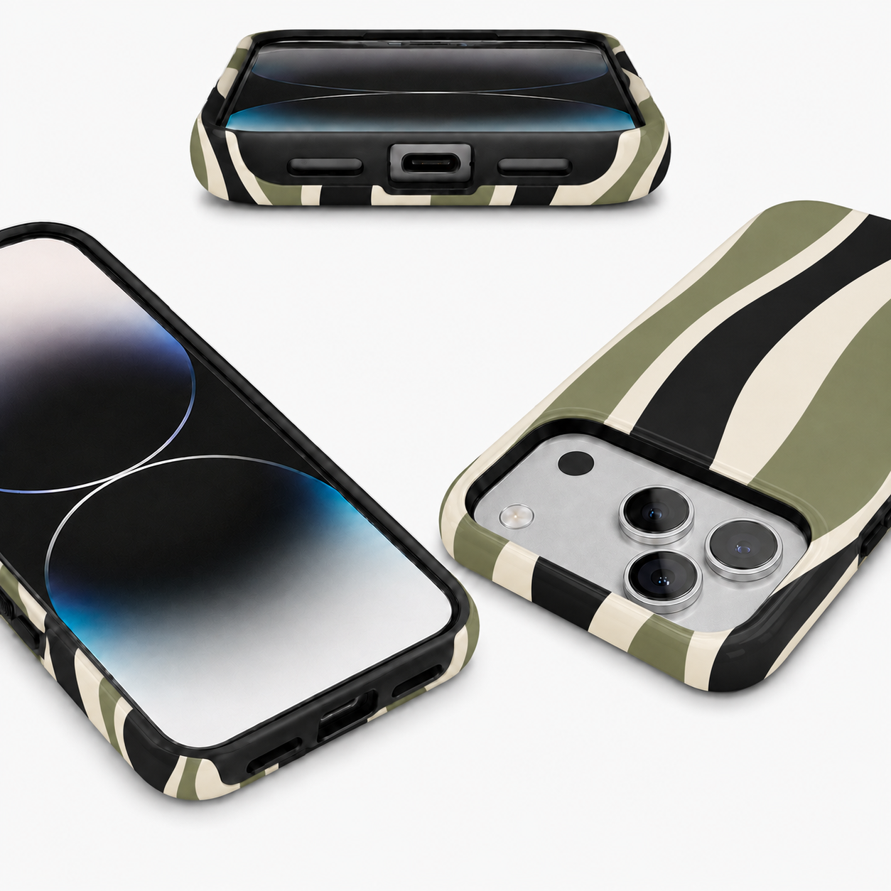 Olive Current | Olive Wavy Stripe Phone Case