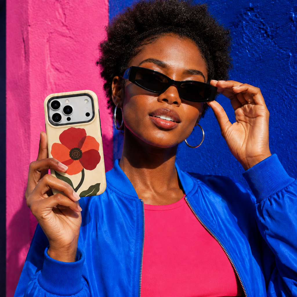 Poppy Flame | Red Floral Phone Case