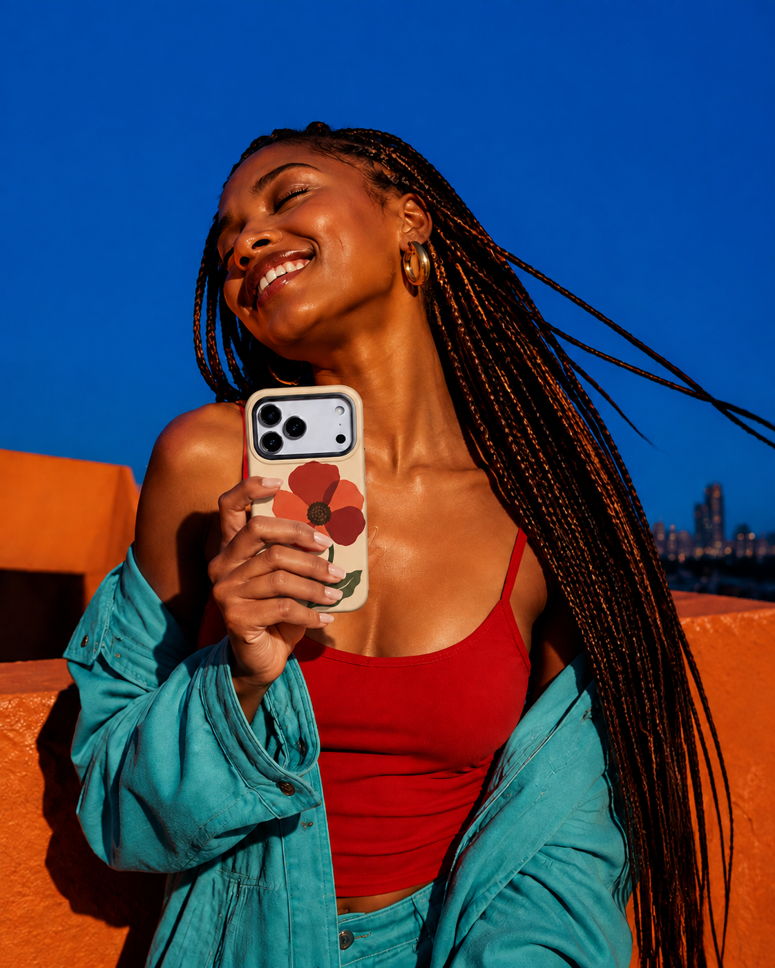 Poppy Flame | Red Floral Phone Case