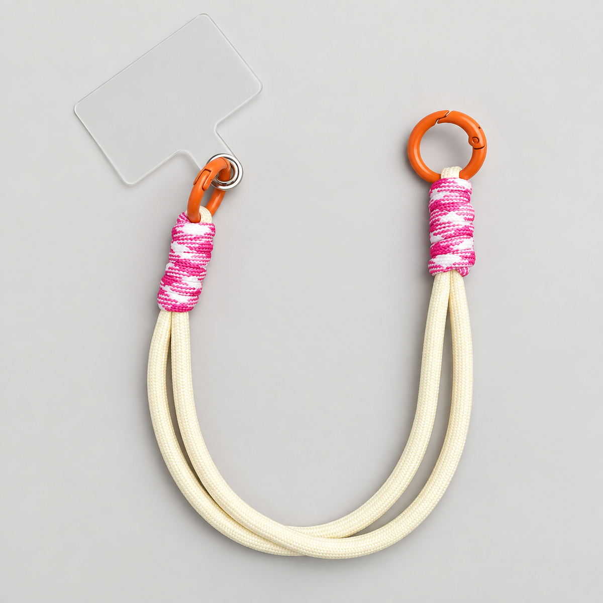 Pink Twist | Cream Phone Wrist Strap