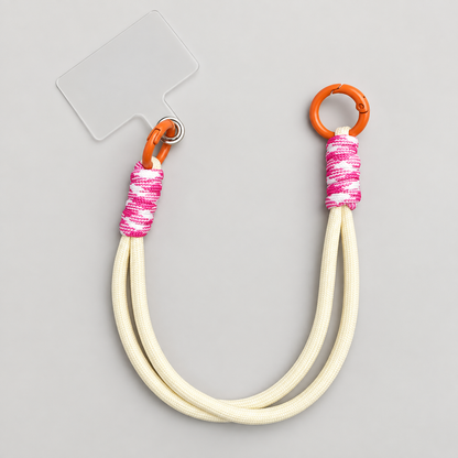 Pink Twist | Cream Phone Wrist Strap