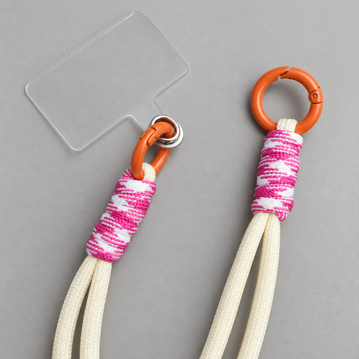 Pink Twist | Cream Phone Wrist Strap