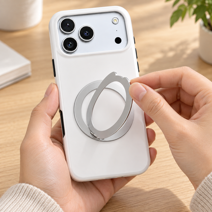 Orbit Fold | Silver Phone Ring Stand