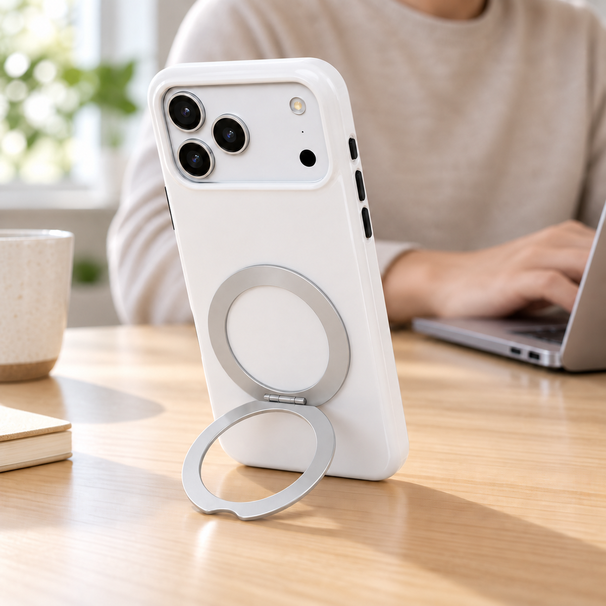 Orbit Fold | Silver Phone Ring Stand
