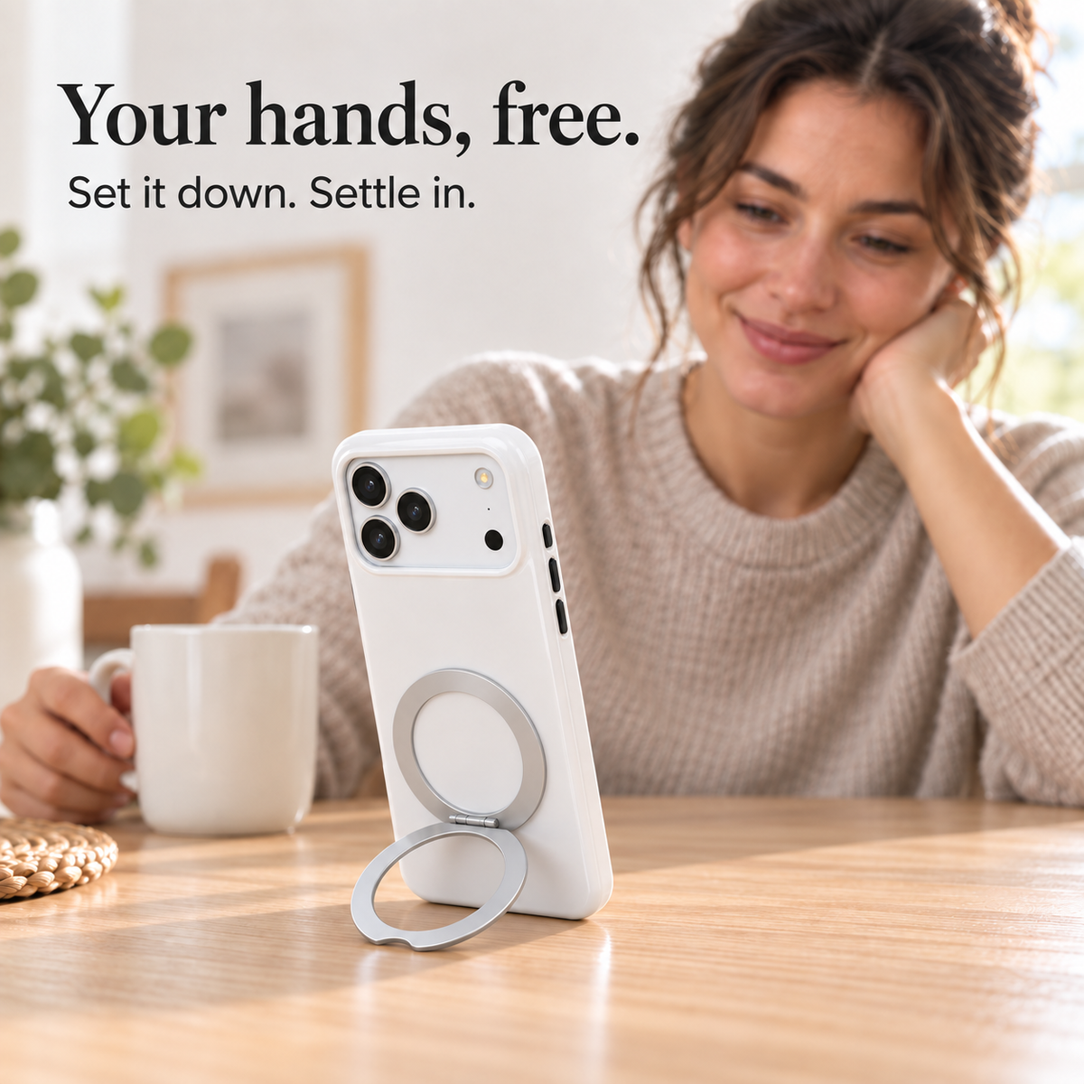 Orbit Fold | Silver Phone Ring Stand