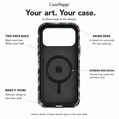 Wolf Whorl | Silver Fur-Print Phone Case