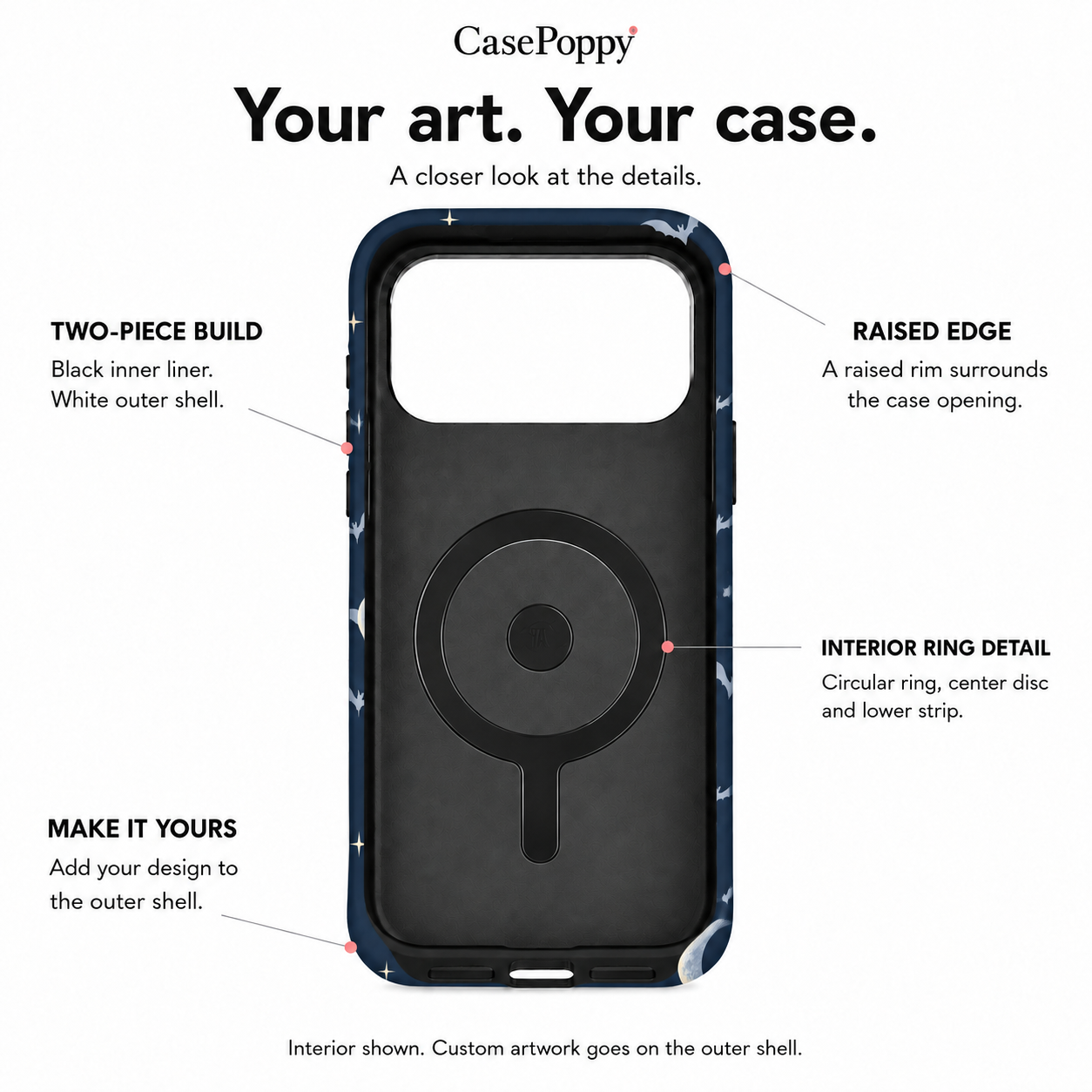 Midnight Flight | Moon & Bats Phone Case