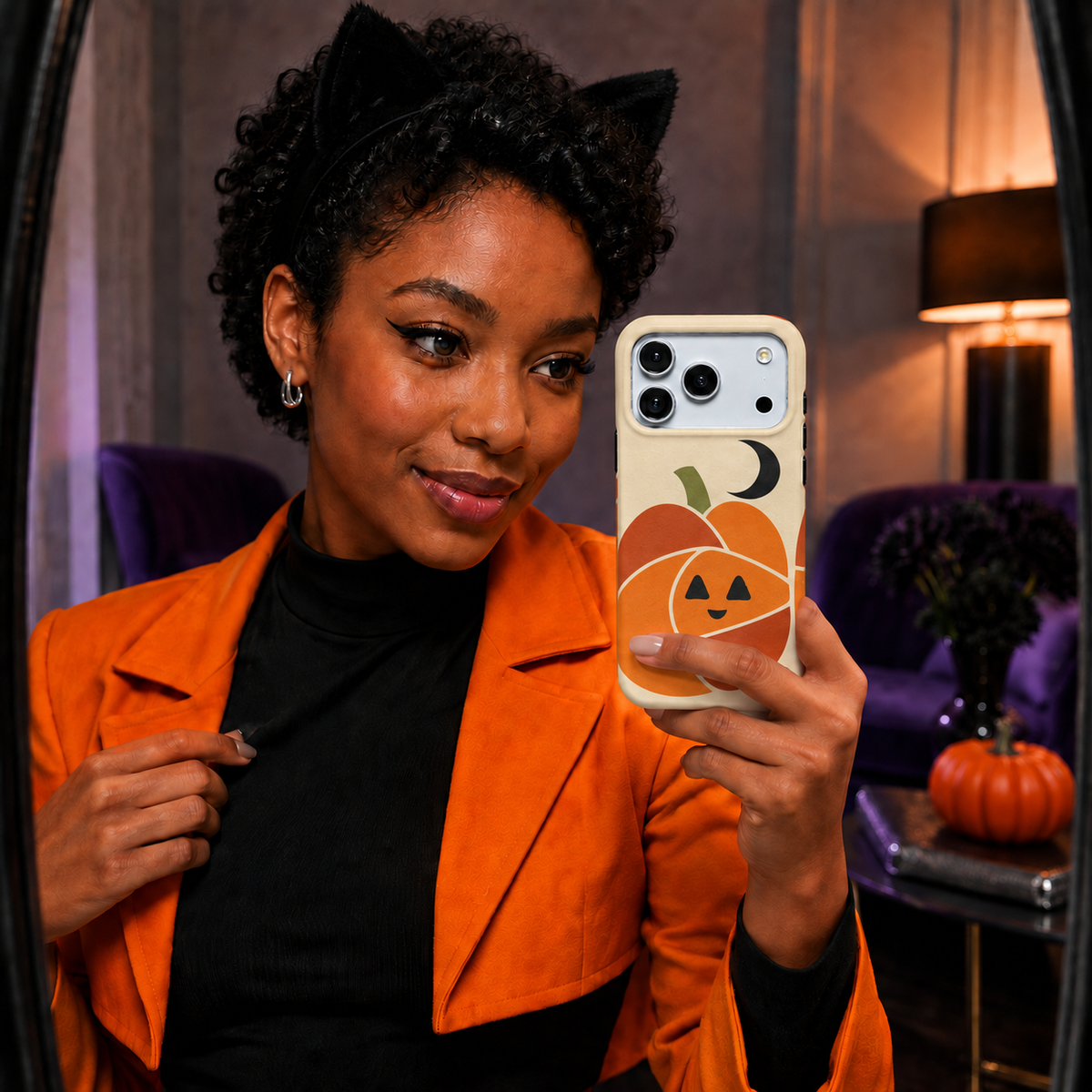 Pumpkin Moon | Geometric Jack-o'-Lantern Phone Case