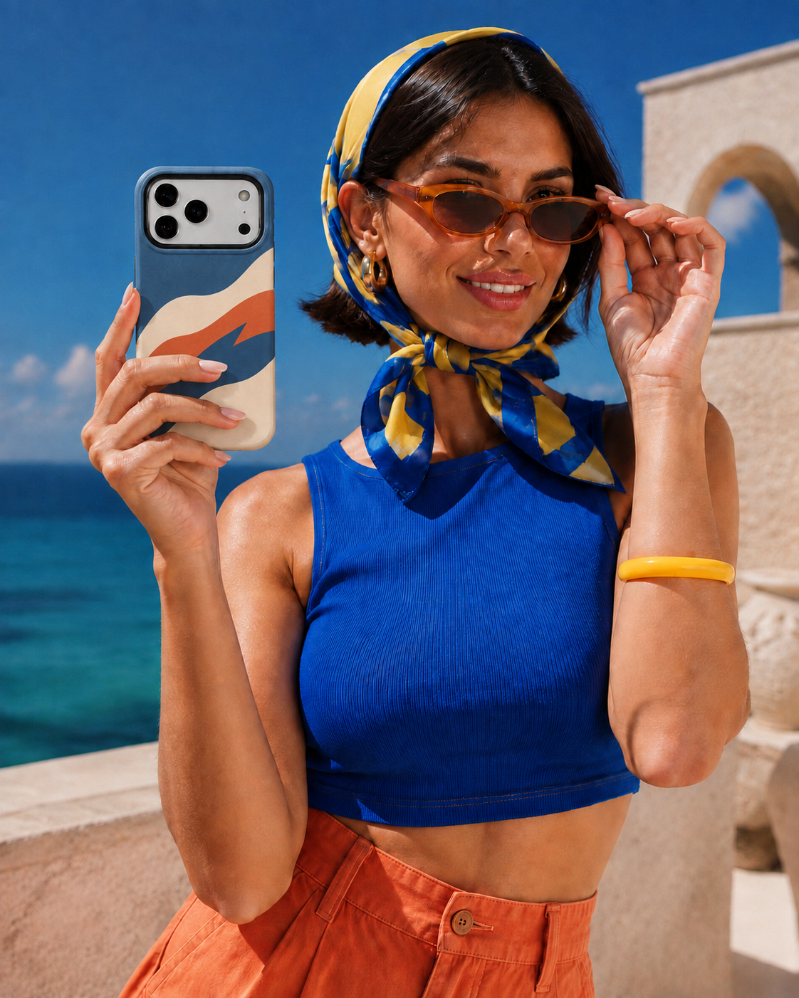 Coastal Current | Blue & Orange Wave Phone Case