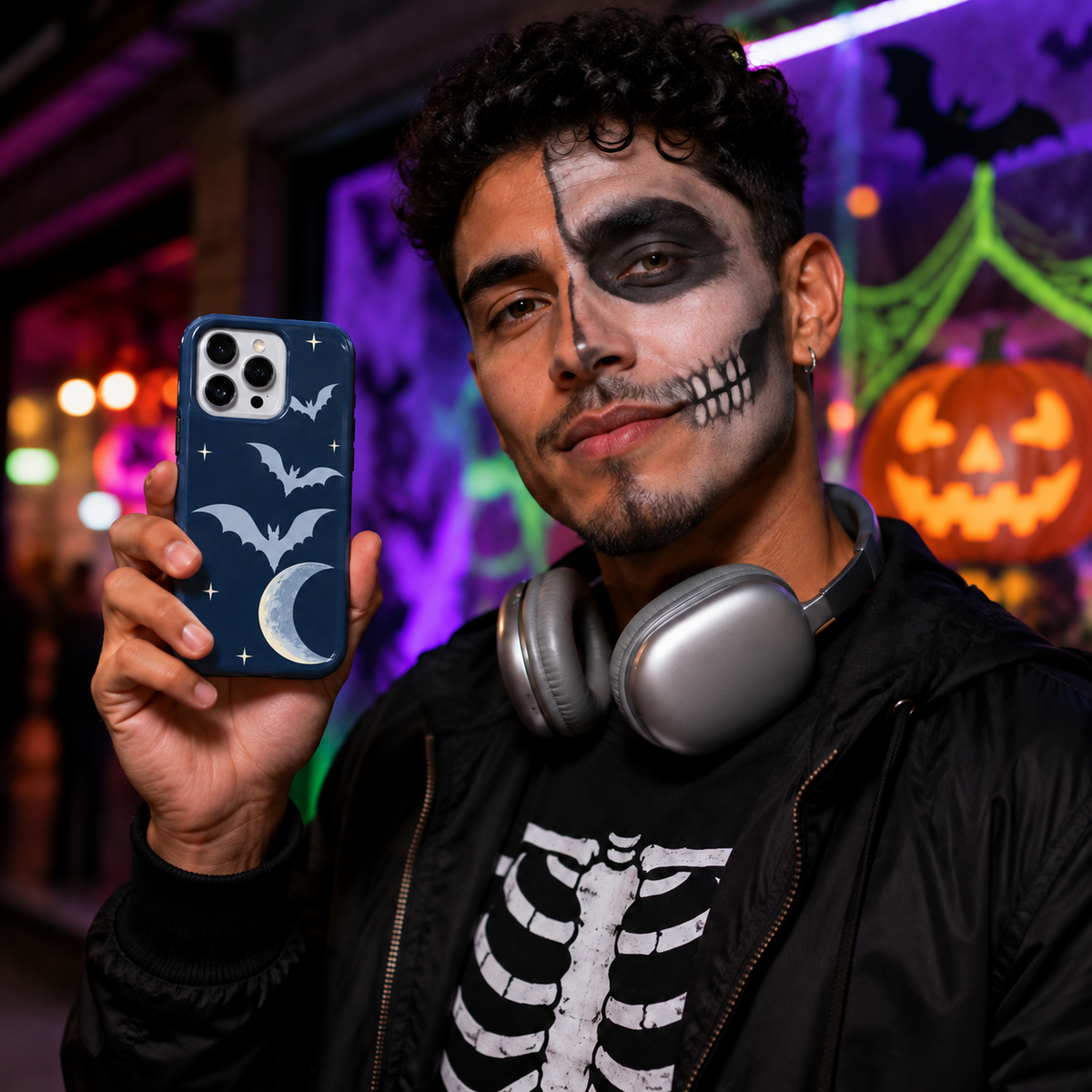 Midnight Flight | Moon & Bats Phone Case