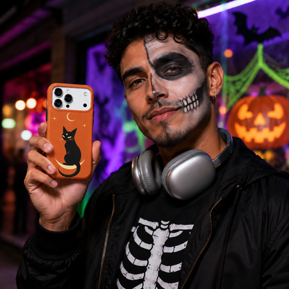 Crescent Cat | Black Cat Halloween Phone Case