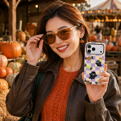 Candy Haunt | Checkerboard Ghost Phone Case