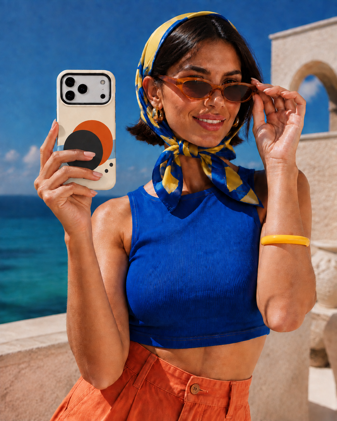 Solar Pair | Orange & Black Abstract Phone Case