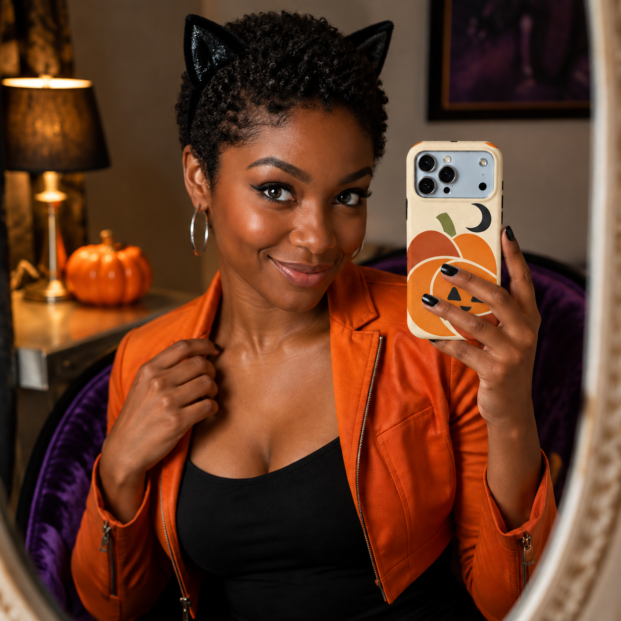 Pumpkin Moon | Geometric Jack-o'-Lantern Phone Case