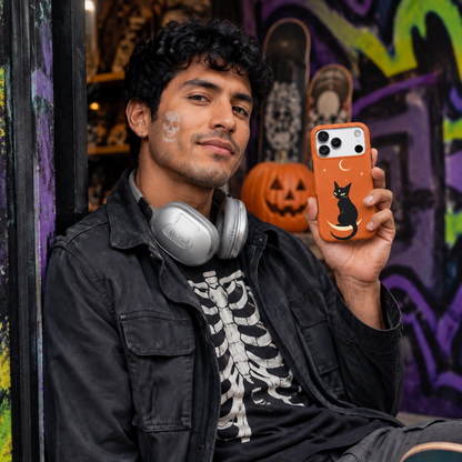 Crescent Cat | Black Cat Halloween Phone Case