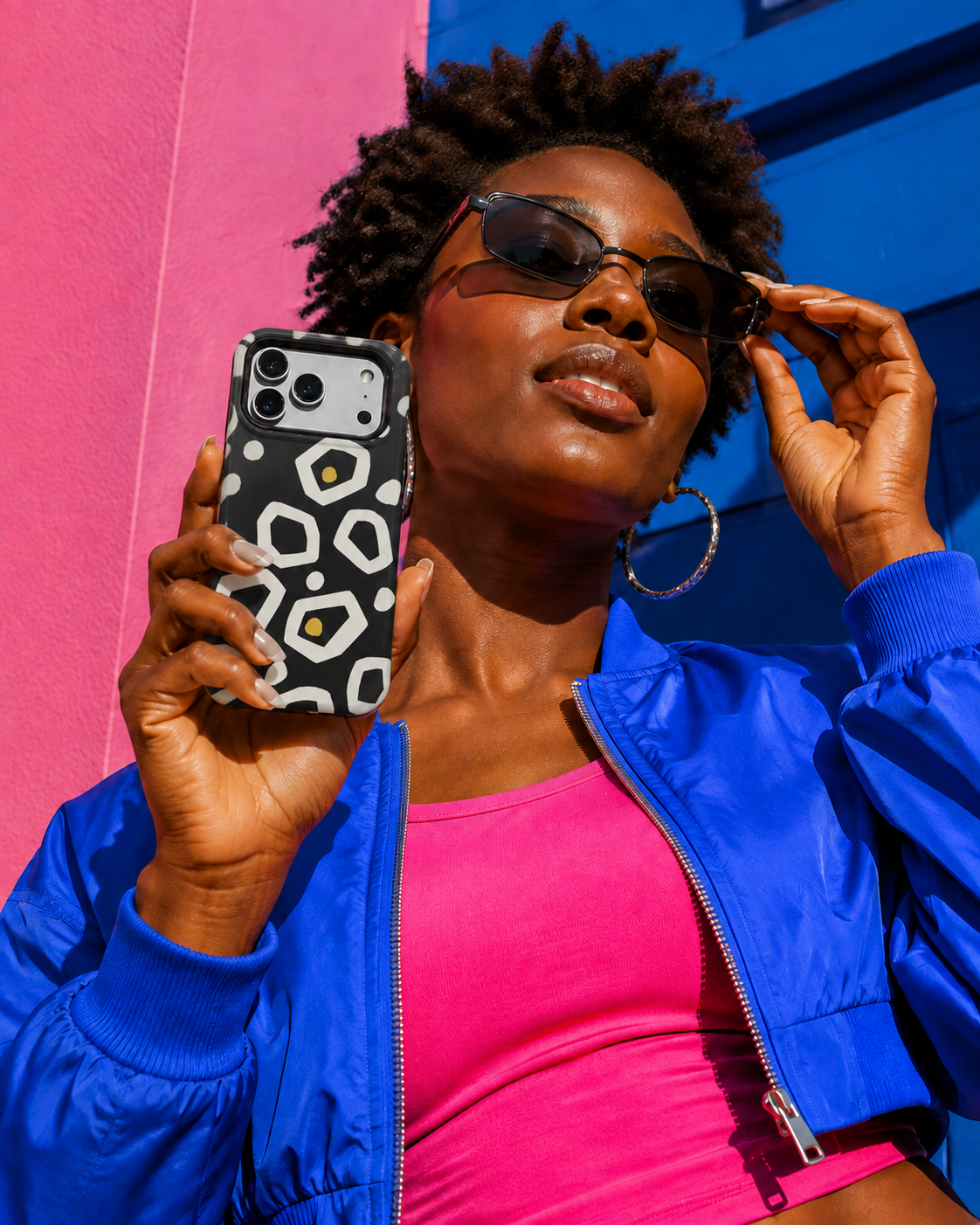 Night Pebbles | Black Geometric Phone Case