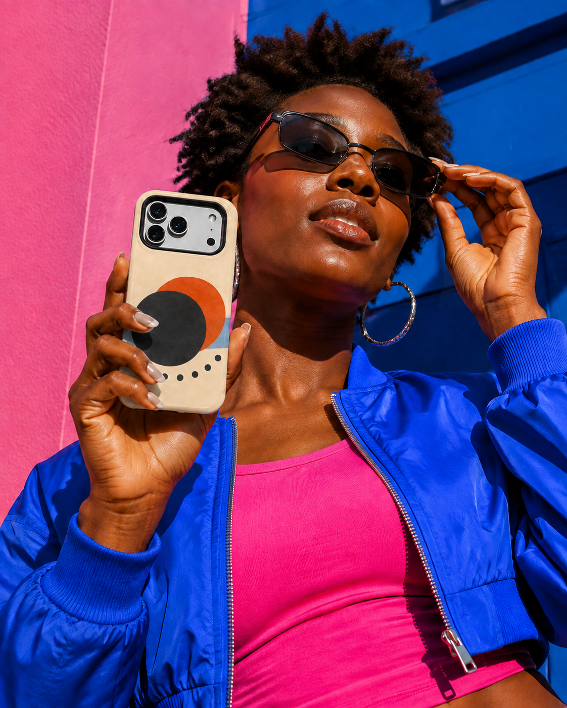 Solar Pair | Orange & Black Abstract Phone Case