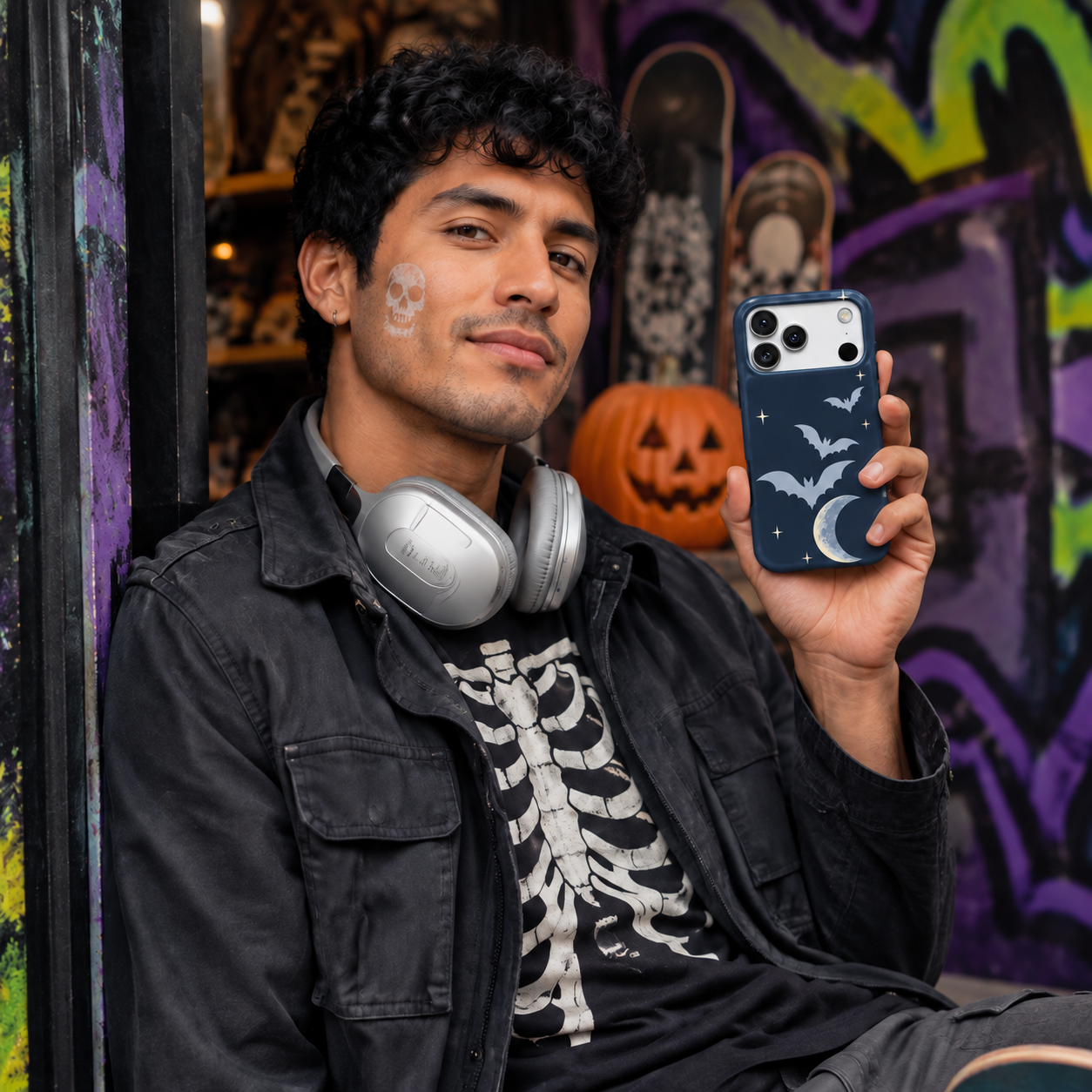 Midnight Flight | Moon & Bats Phone Case