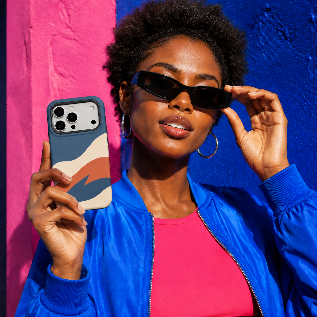 Coastal Current | Blue & Orange Wave Phone Case