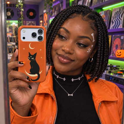 Crescent Cat | Black Cat Halloween Phone Case