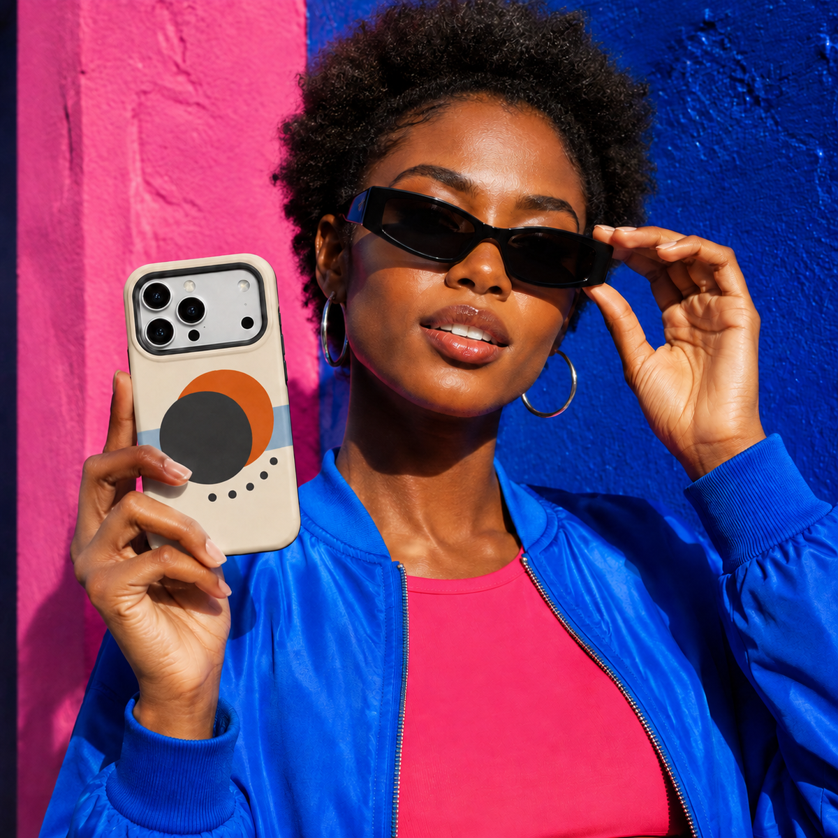 Solar Pair | Orange & Black Abstract Phone Case