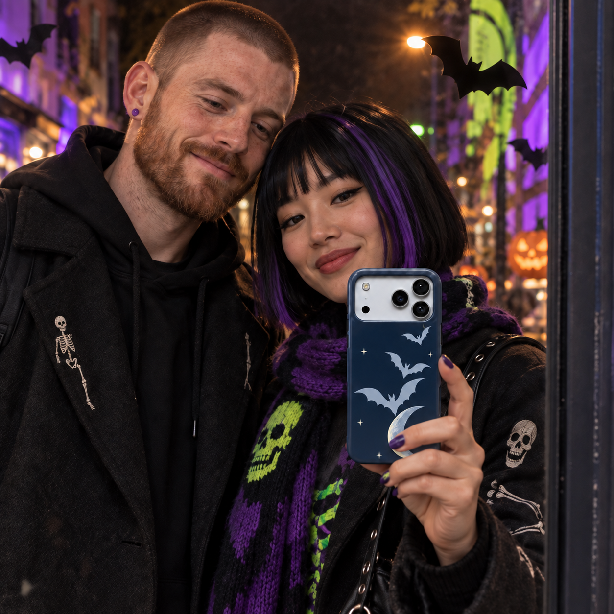 Midnight Flight | Moon & Bats Phone Case