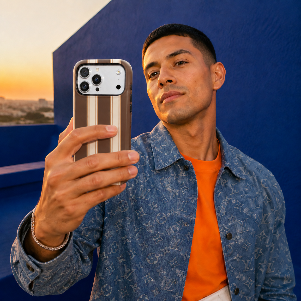 Cocoa Lines | Brown Retro Stripe Phone Case