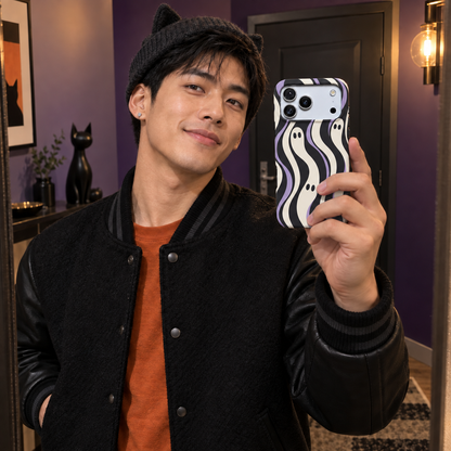 Wavy Spirits | Purple Ghost Phone Case