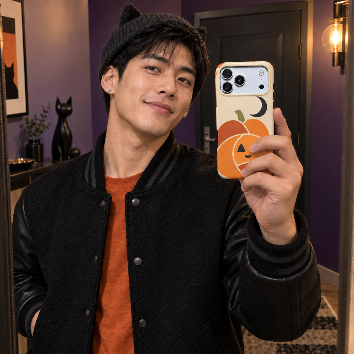 Pumpkin Moon | Geometric Jack-o'-Lantern Phone Case