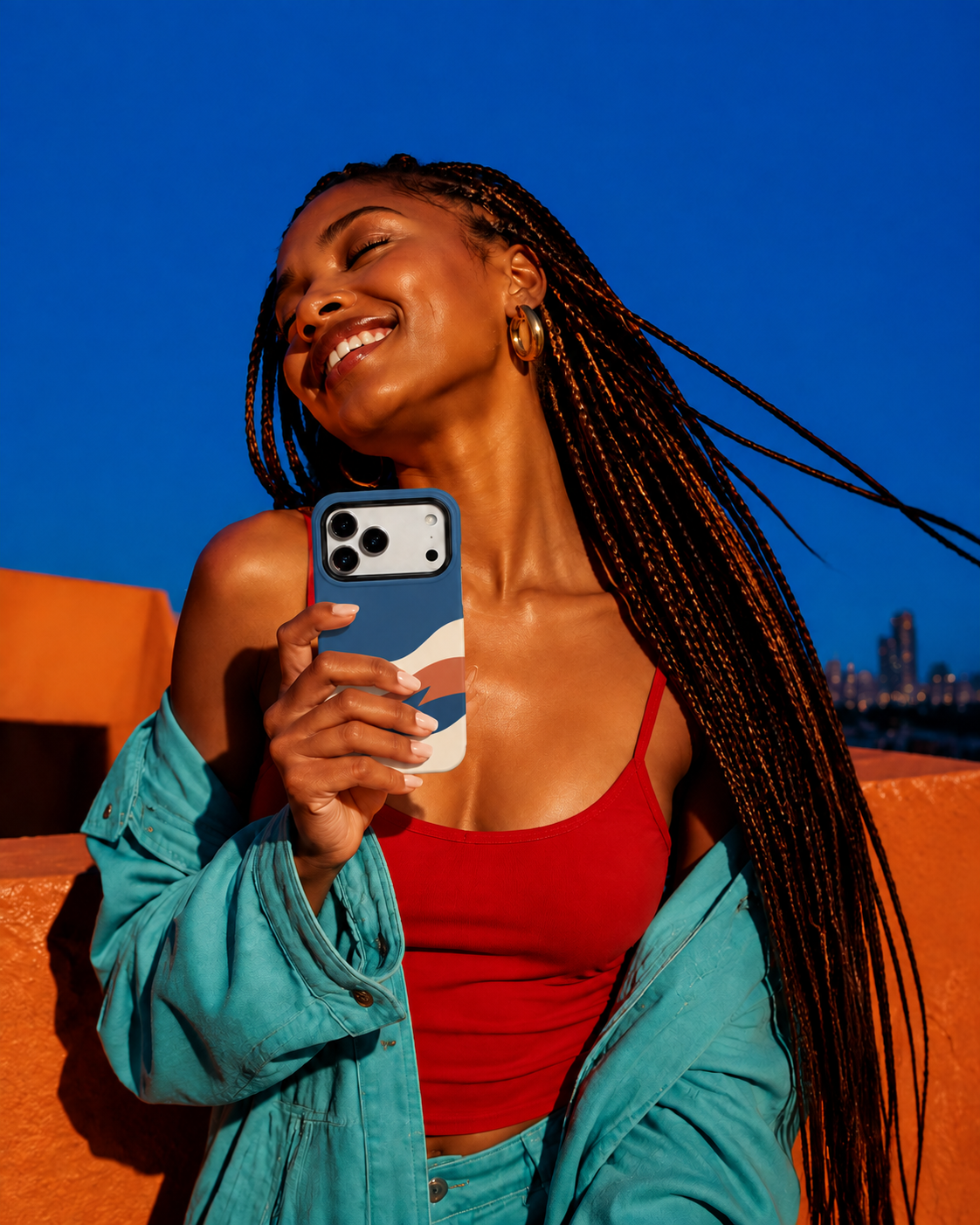 Coastal Current | Blue & Orange Wave Phone Case