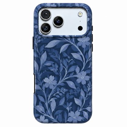 Midnight Petals | Blue Watercolor Floral Phone Case